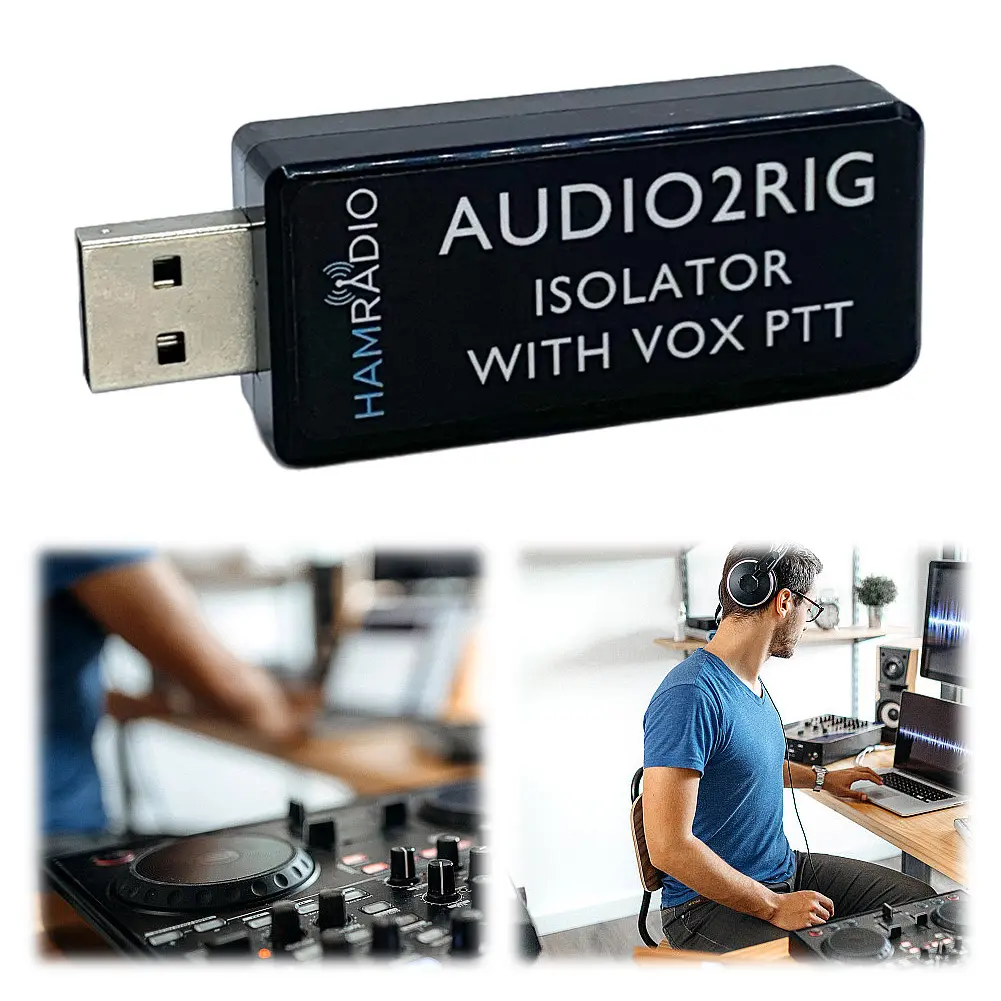 AUDIO2RIG Amateur Radio USB Sound Card Connector USB Sound Adapter Sound Card Adapter for KENWOOD YAESU ICOM Business Radio