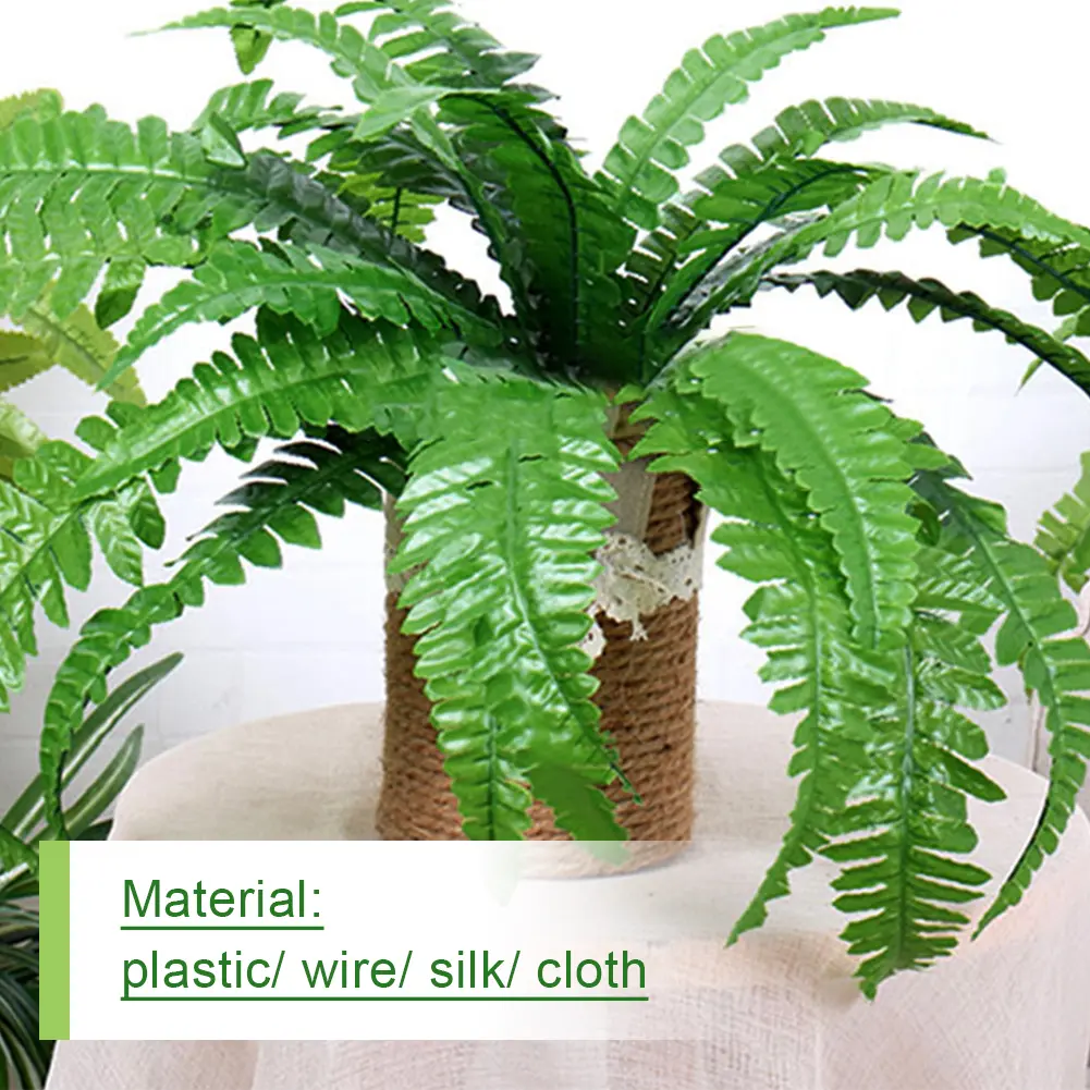2Pcs Artificial Ferns Faux Ferns 20 Leaves for Each Bouquet Fake Grass Leaves Plant Lifelike 21 Inch for Farmhouse Entrance
