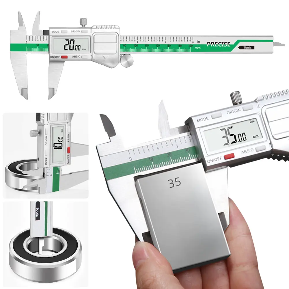 Digital Caliper Measuring Tool Combination Square with LCD Display Digital Vernier Gauge Multi-Function for DIY/Household