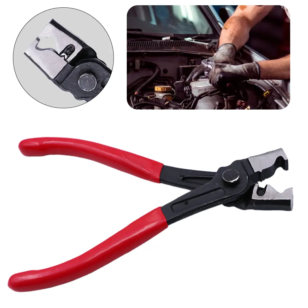 Auto Water Oil Pipe Flat Band Ring Clamp Pliers R Type Collar Hose Clip Clamp Pliers Car Water Pipe Locking Pliers Car Hand Tool