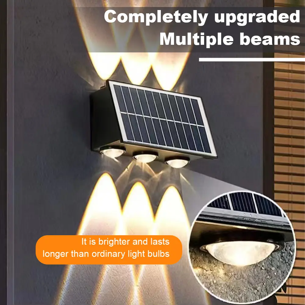LED Outdoor Spot Light Waterproof Solar Powered Fence Lights Wear Resist Ambient Spotlights for Decorating Garden Fences