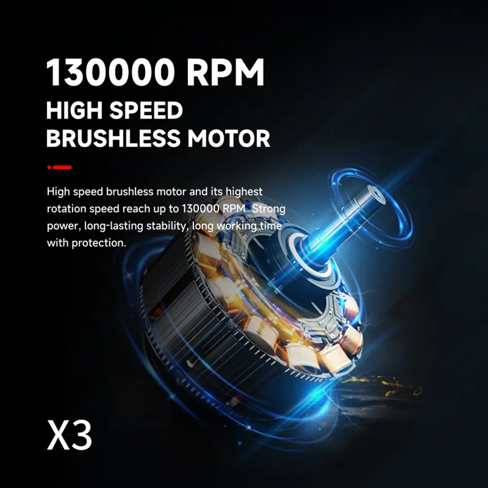 High Speed Duct Fan Air Blower Turbo Violent Fan 52+M/S Portable Turbo Fan 130000RPM with LED Light for PC Keyboard Car