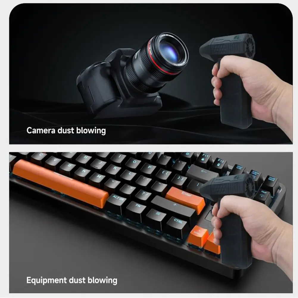 High Speed Duct Fan Air Blower Turbo Violent Fan 52+M/S Portable Turbo Fan 130000RPM with LED Light for PC Keyboard Car