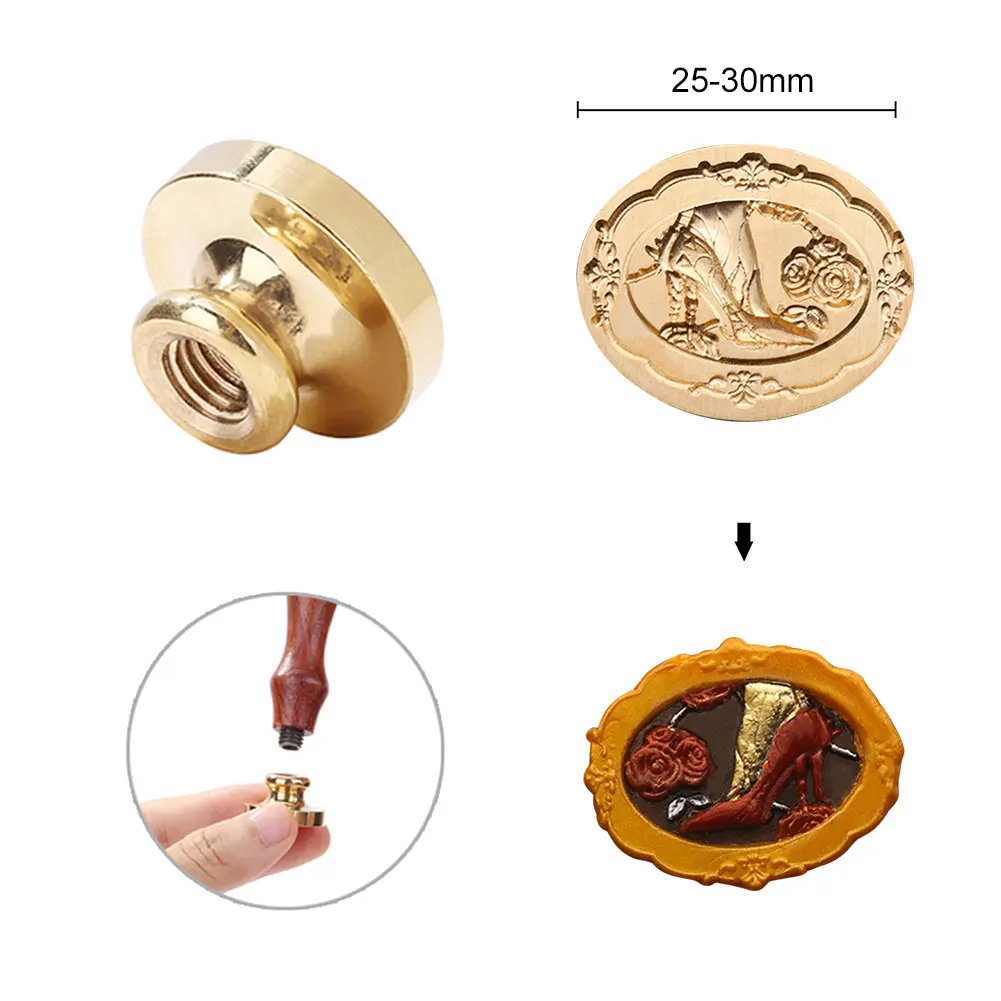 DIY Stamp Head Multipurpose Metal Enamel Seal Head Ornamental Wax Seal Stamp Head Envelope Decorative for Packaging Scrapbooking