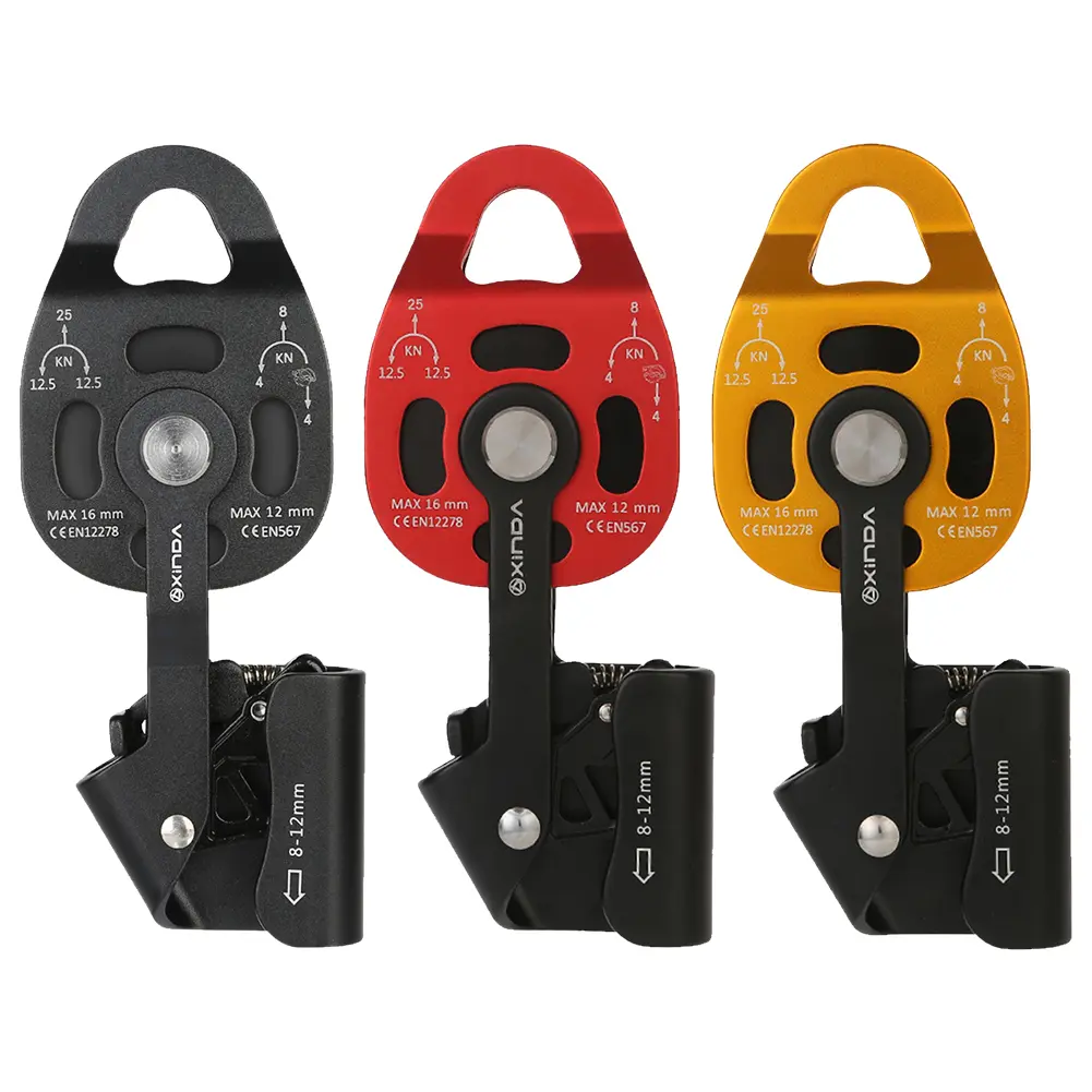 25KN Climbing Lifting Pulley Lift Weight Pulley Device Outdoor Rope Pulley for Rock Climb High Altitude Heavy Transport