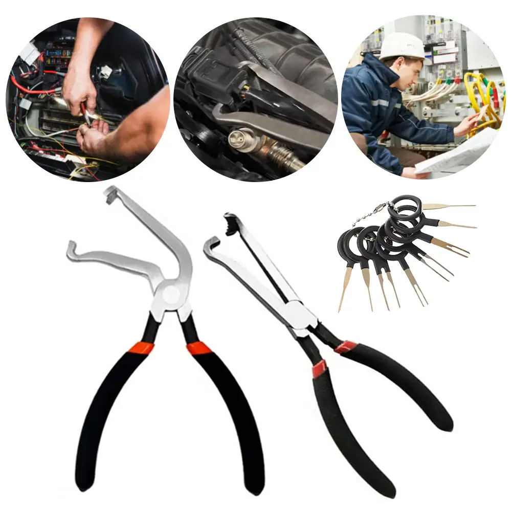2 Pcs Electrical Disconnect Pliers with 8 Pcs Terminal Removal Tools Electrical Connector Pliers for Fuel Injectors