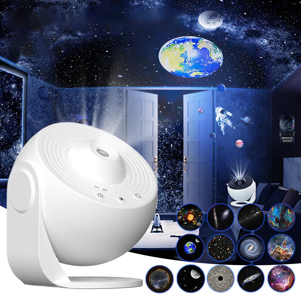 LED Galaxy Projector Starry Night Light 360 Degree Rotating Night Light Galaxy Projector Timing for Birthday Valentines Gift