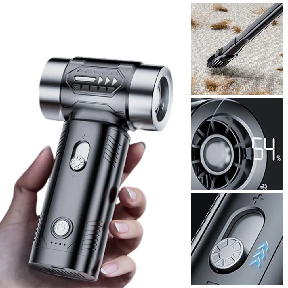 Mini Violent Turbo Fan 100000RPM High Speed Supercharged Hurricane Turbine Fan 4500Pa Electric Dust Blower for Outdoor Camping