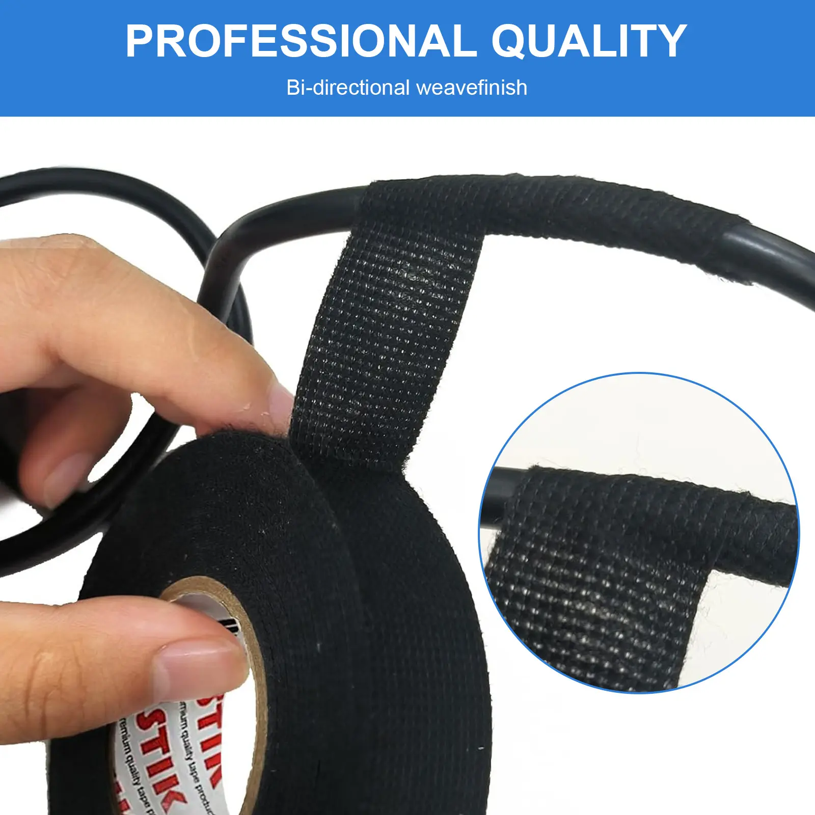 5 Rolls Wire Loom Harness Tape Flame Retardant Wiring Harness Cloth Tape Insulation Electrical Tape for Automotive Engines