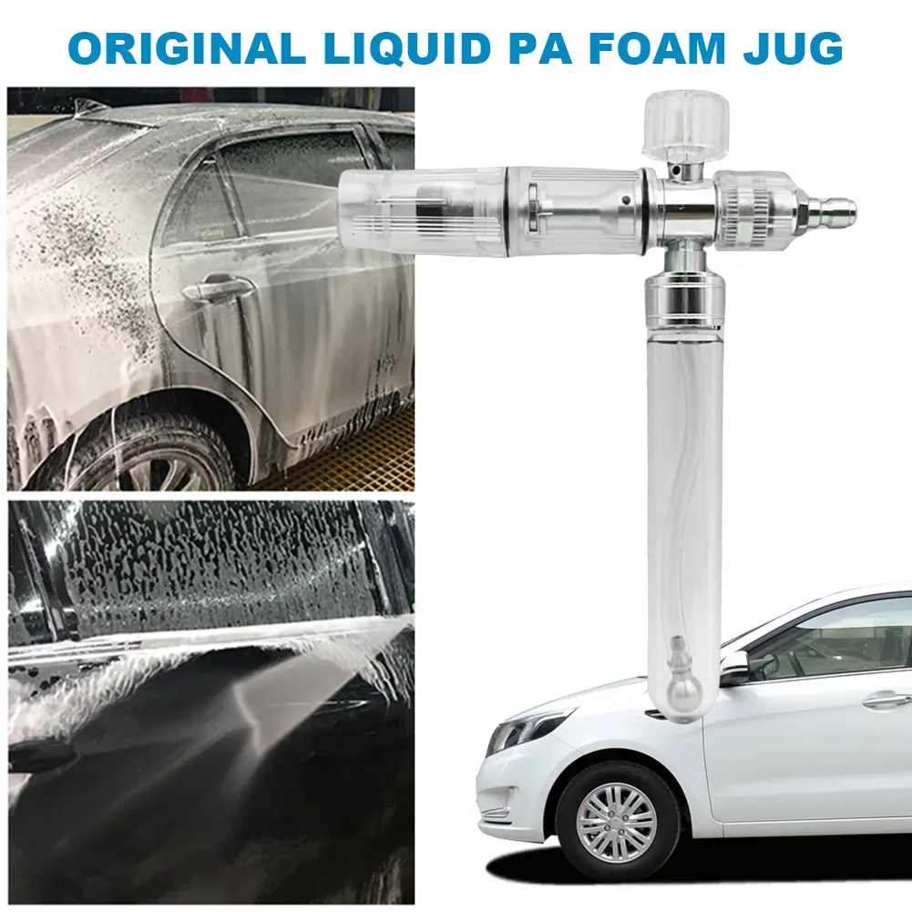 35ml Water Foam Pot with 1/4 Inch Quick Connector Soap Foam Spray Bottle Adjustable Car Wash Foam Sprayer for Cleaning Cars SUVs