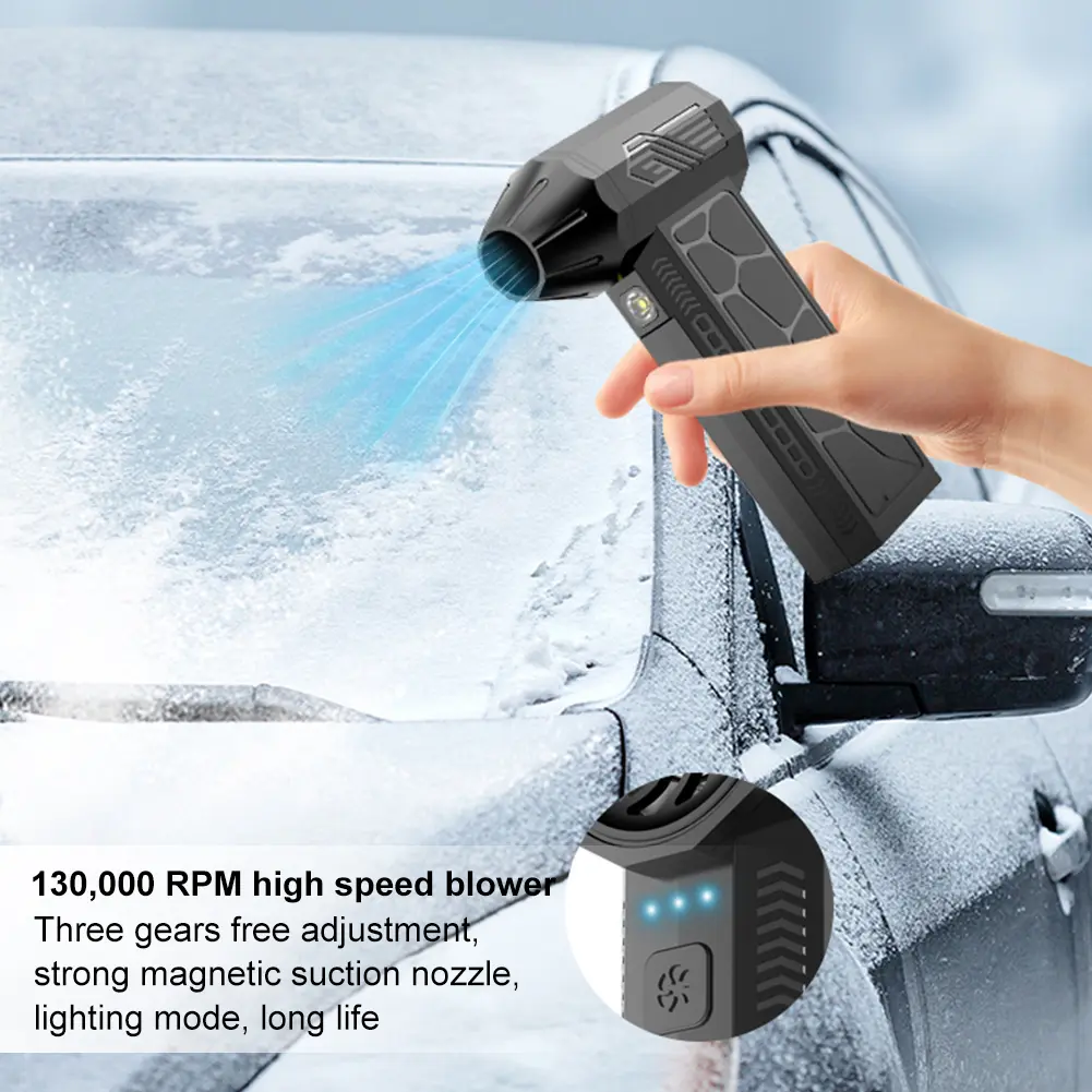 Duster Blower Turbo Jet Fan 130000 RPM Brushless Motor Turbo Violent Fan Strong Winds 50m/s Powerful Blower Handheld Duct Fan