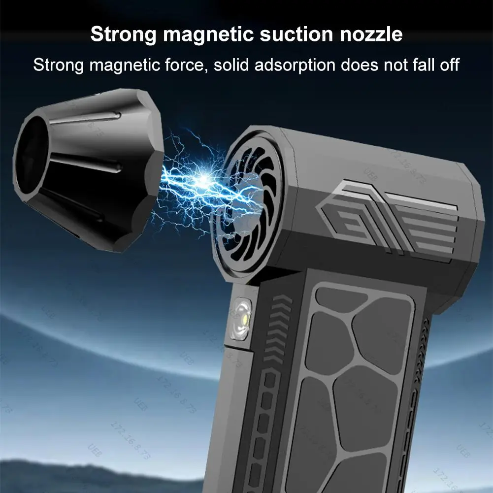 Duster Blower Turbo Jet Fan 130000 RPM Brushless Motor Turbo Violent Fan Strong Winds 50m/s Powerful Blower Handheld Duct Fan