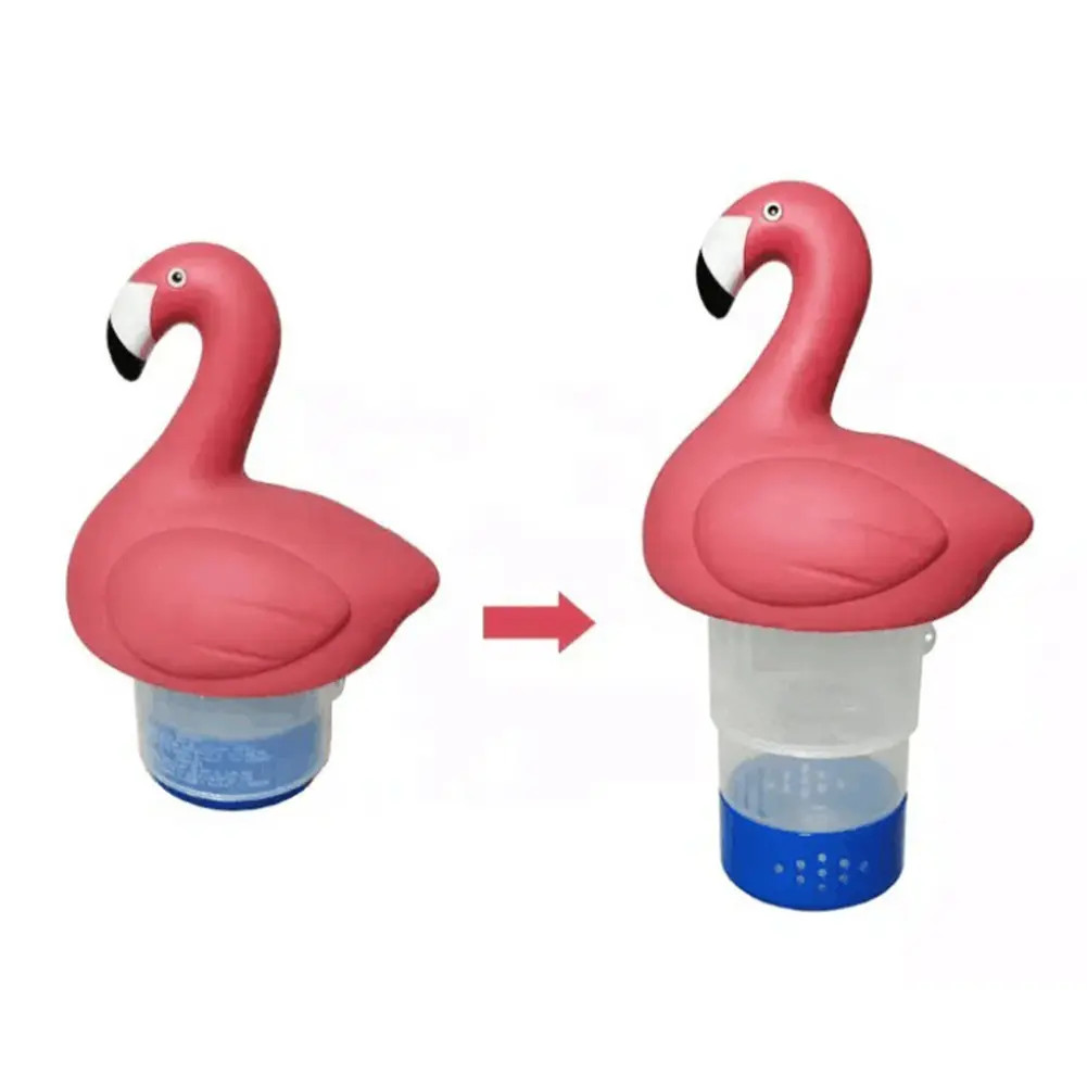 Pool Chlorine Floater PVC Chlorine Floating Water Cleaner Flamingo Floating Chlorinator for Purify Swimming Pool Water