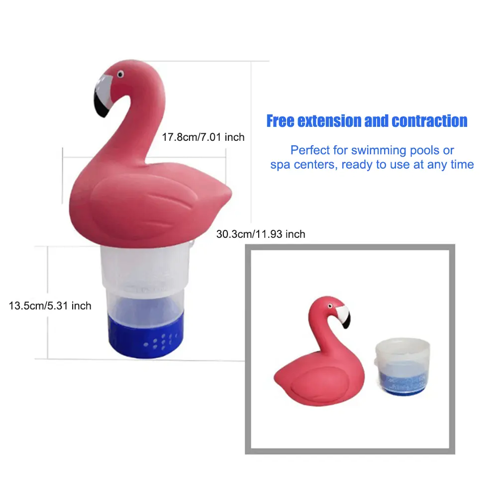 Pool Chlorine Floater PVC Chlorine Floating Water Cleaner Flamingo Floating Chlorinator for Purify Swimming Pool Water