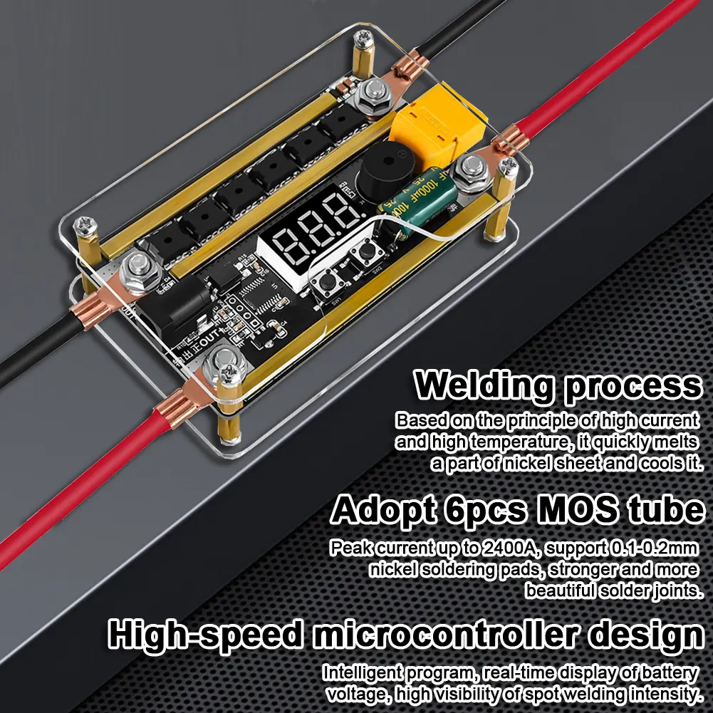 GX591 Battery Energy Storage Spot Welding Machine with Automatically Trigger Welding 12V Welding Circuit Board for 18650 Battery