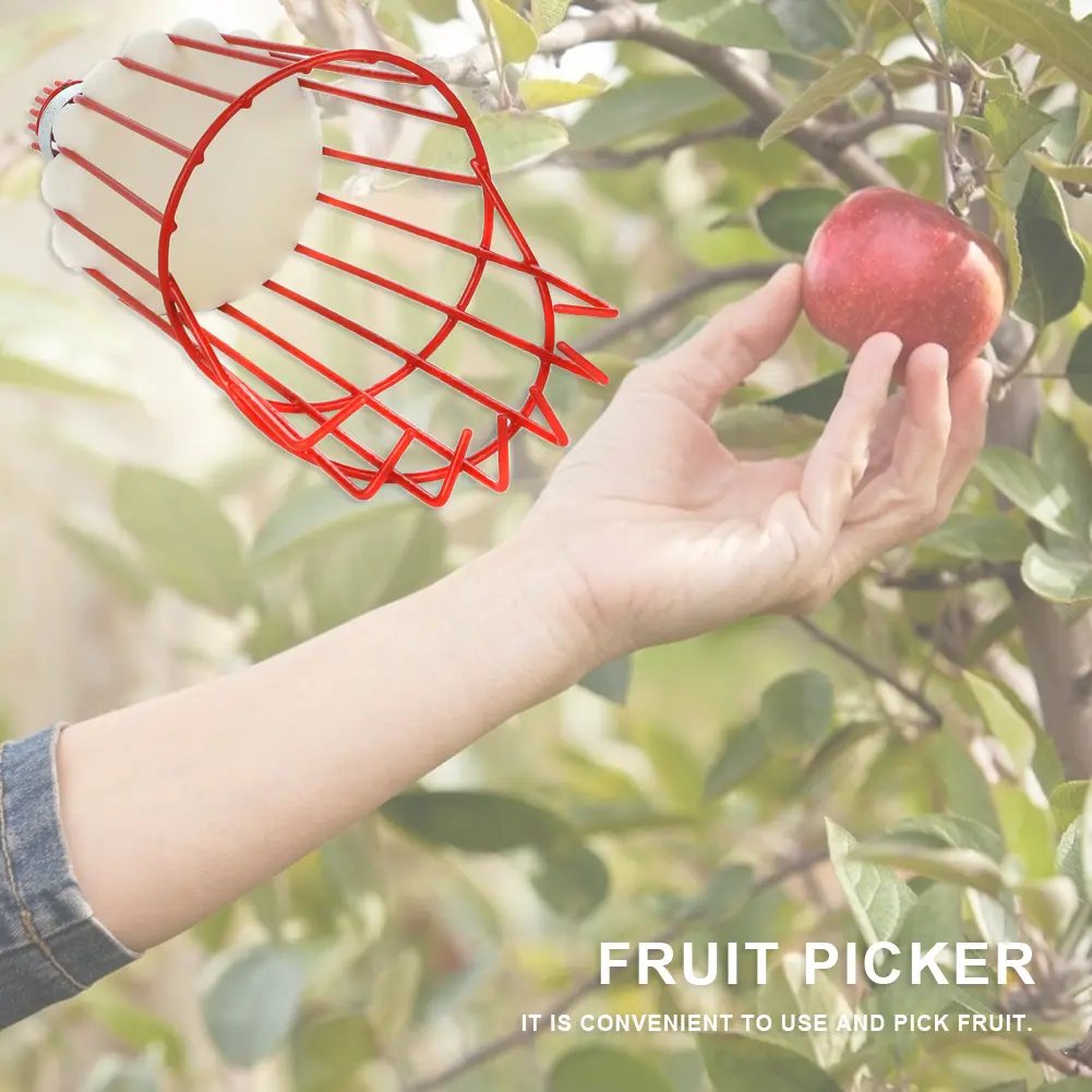 Detachable Farm Garden Tools Fruit Picker Head Carbon Steel Gardening Greenhouse Fruit Collection Picking Catcher Device