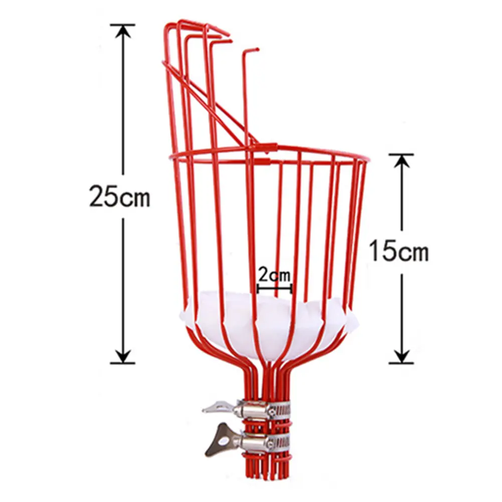 Detachable Farm Garden Tools Fruit Picker Head Carbon Steel Gardening Greenhouse Fruit Collection Picking Catcher Device