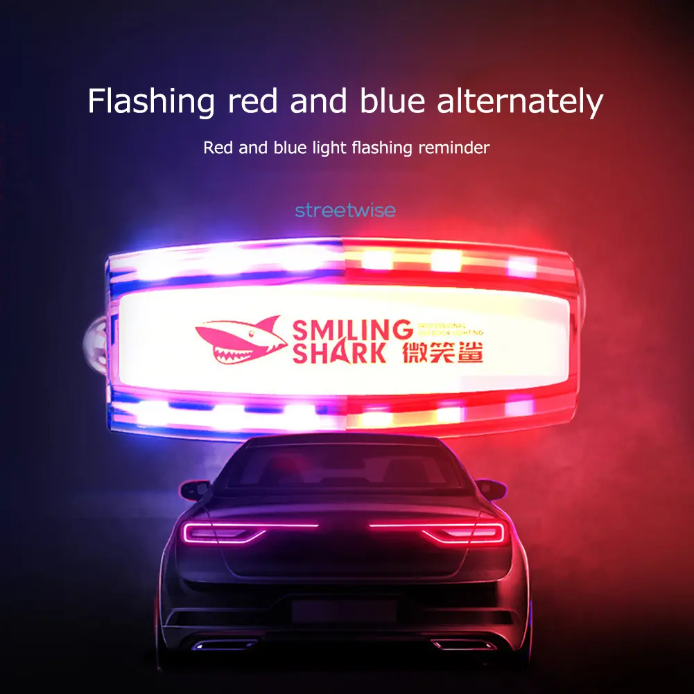 Multifunction LED Shoulder Warning Light Mini Red Blue Warning Safety Torch Waterproof USB Charging for Sanitation Worker Patrol