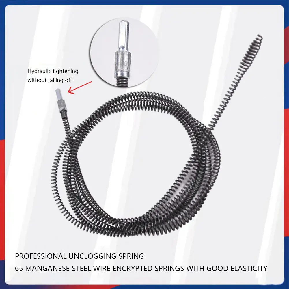 1/2/3/4/5/8/10 Meter Pipe Unclogger Olive Shaped Head Pipe Unclog Spring Sewer Sink Basin Pipeline Clogged Remover Cleaning Tool