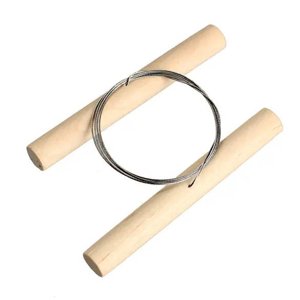 Wooden Toggle Handles Wire Clay Cutter for Fimo Sculpey Plasticine Cheese Cutting Pottery Tool