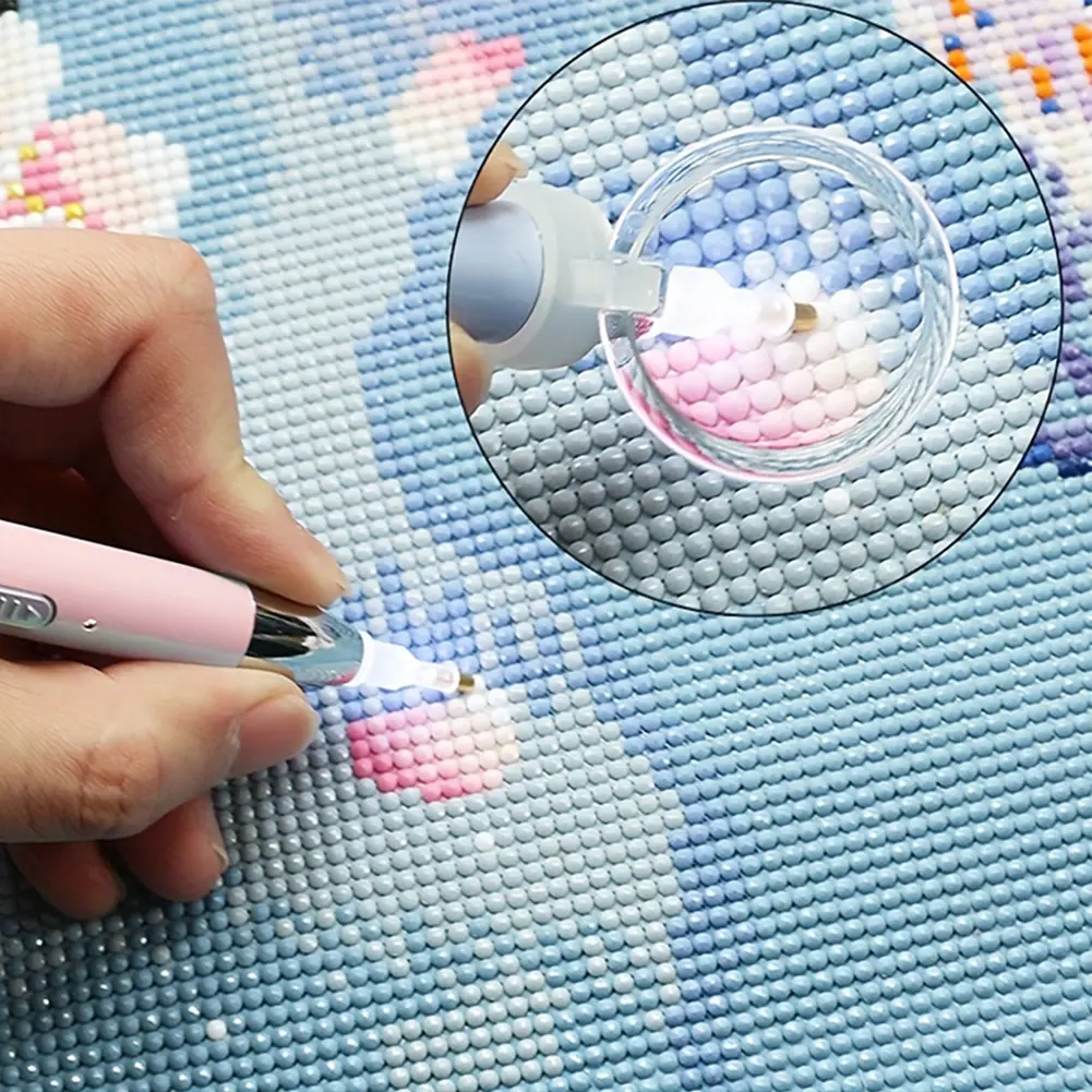 Drill Pen Round Magnifier Clip on Diamond Art Pen Drill Magnifier Diamond Painting Pen Magnifier for Painting Drawing