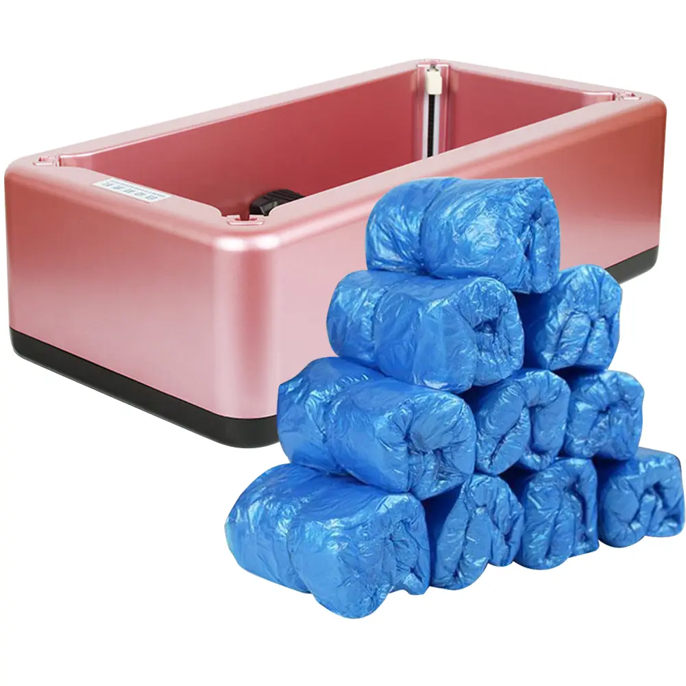 Automatic Shoe Cover Dispenser With100Pcs Disposable Shoe Covers Portable Smart Overshoes Dispenser T Buckle for Home Office