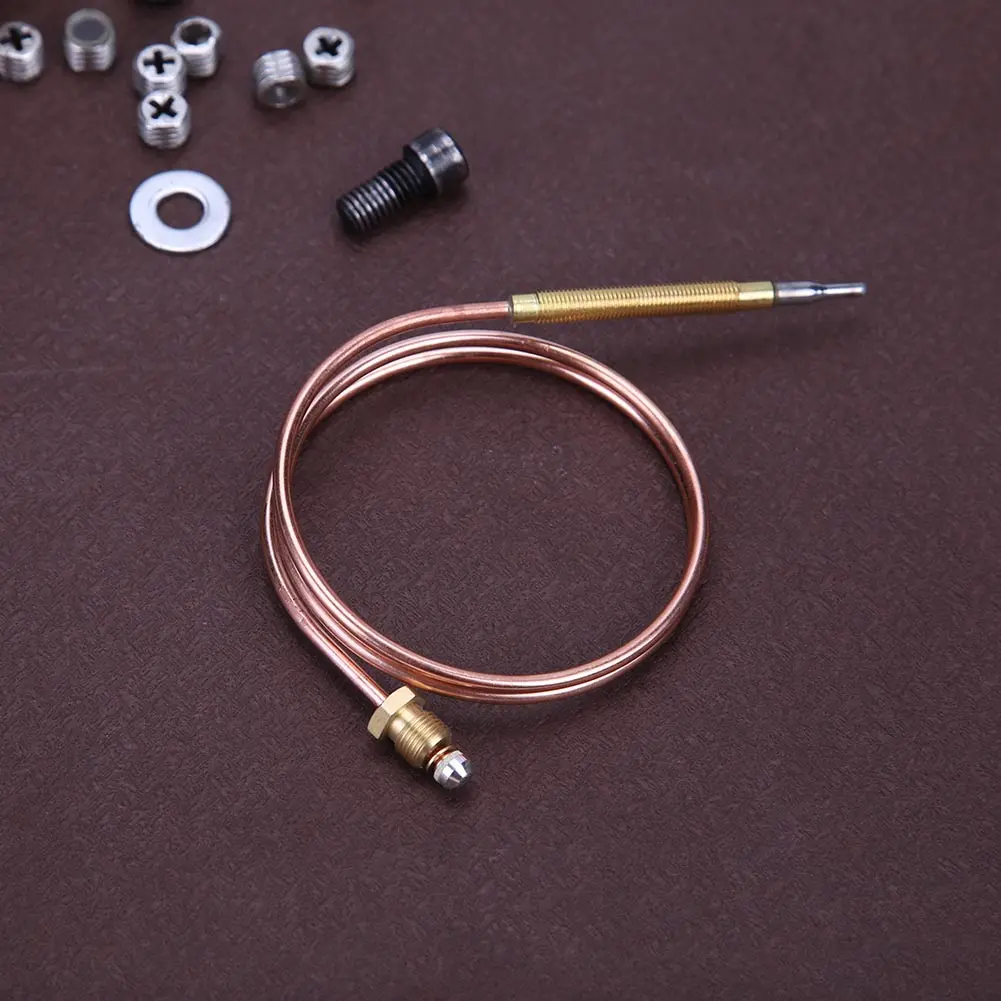60cm Gas Thermocouple with 5pcs Fixed Part for Valve Heat Sink for Hot Water Boiler Gas Oven Sensitive Gas Appliances Cooking