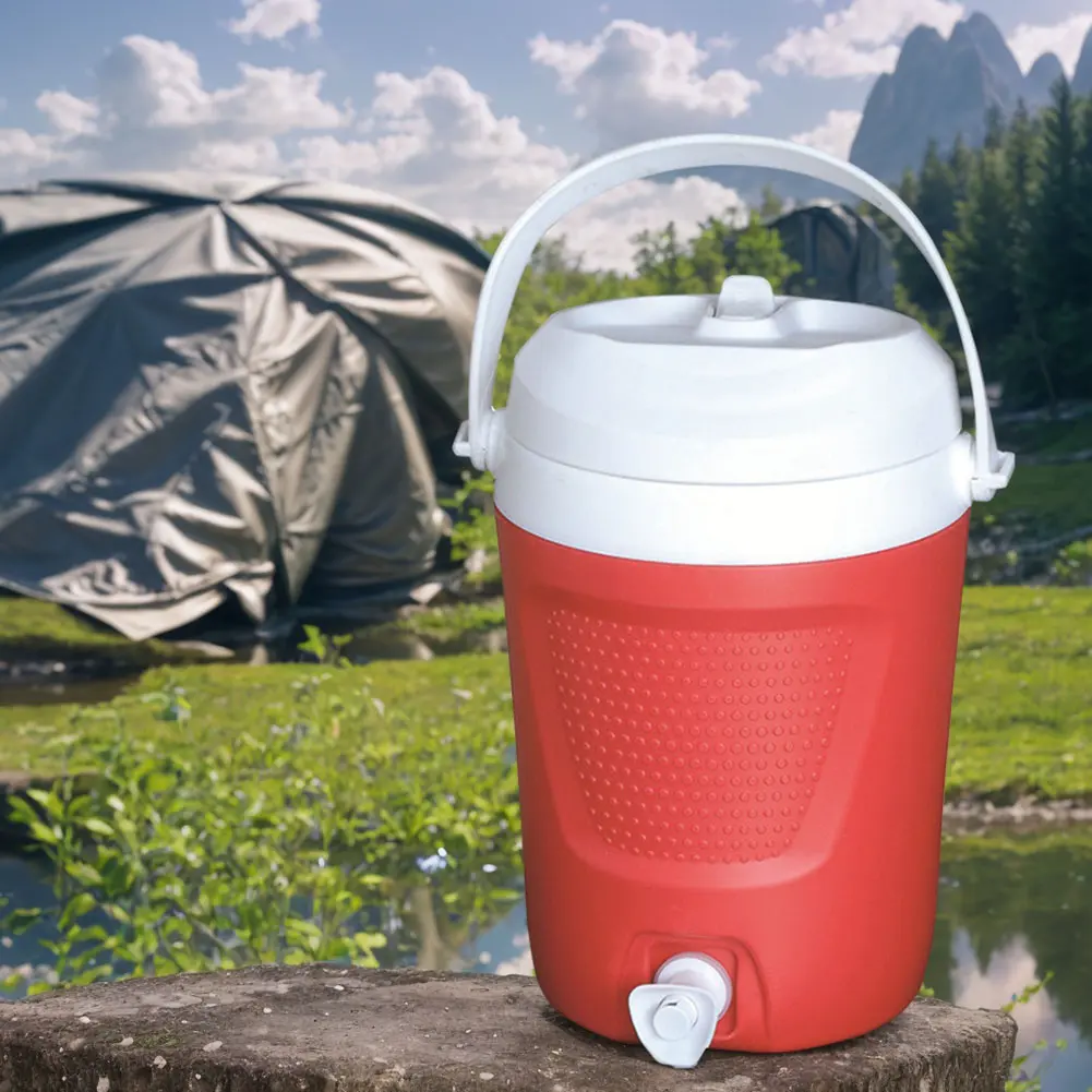 1 Gallon Portable Water Cooler with Handle Drinks Jug 2 Water Outlet Thermal Water Bottle Large Capacity for Outdoor Travel