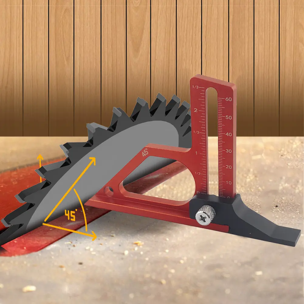 Metal Height Gauge Adjustable Depth Height Measuring Tool with Metric & Inch Scale Height Measuring Gauge for Table Saw Router
