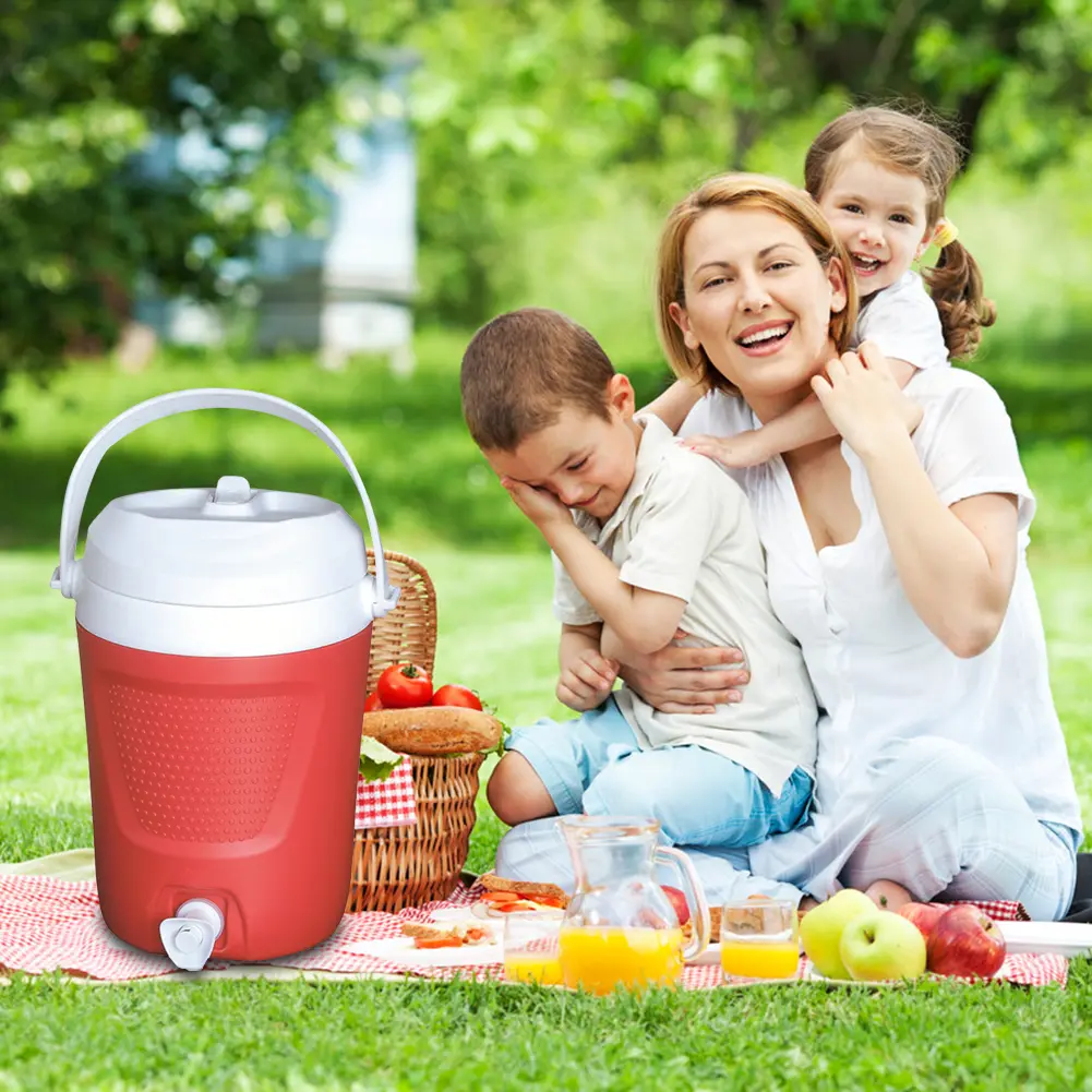 1 Gallon Portable Water Cooler with Handle Drinks Jug 2 Water Outlet Thermal Water Bottle Large Capacity for Outdoor Travel