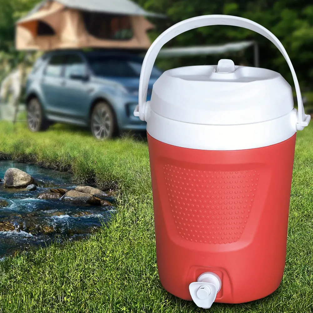 1 Gallon Portable Water Cooler with Handle Drinks Jug 2 Water Outlet Thermal Water Bottle Large Capacity for Outdoor Travel