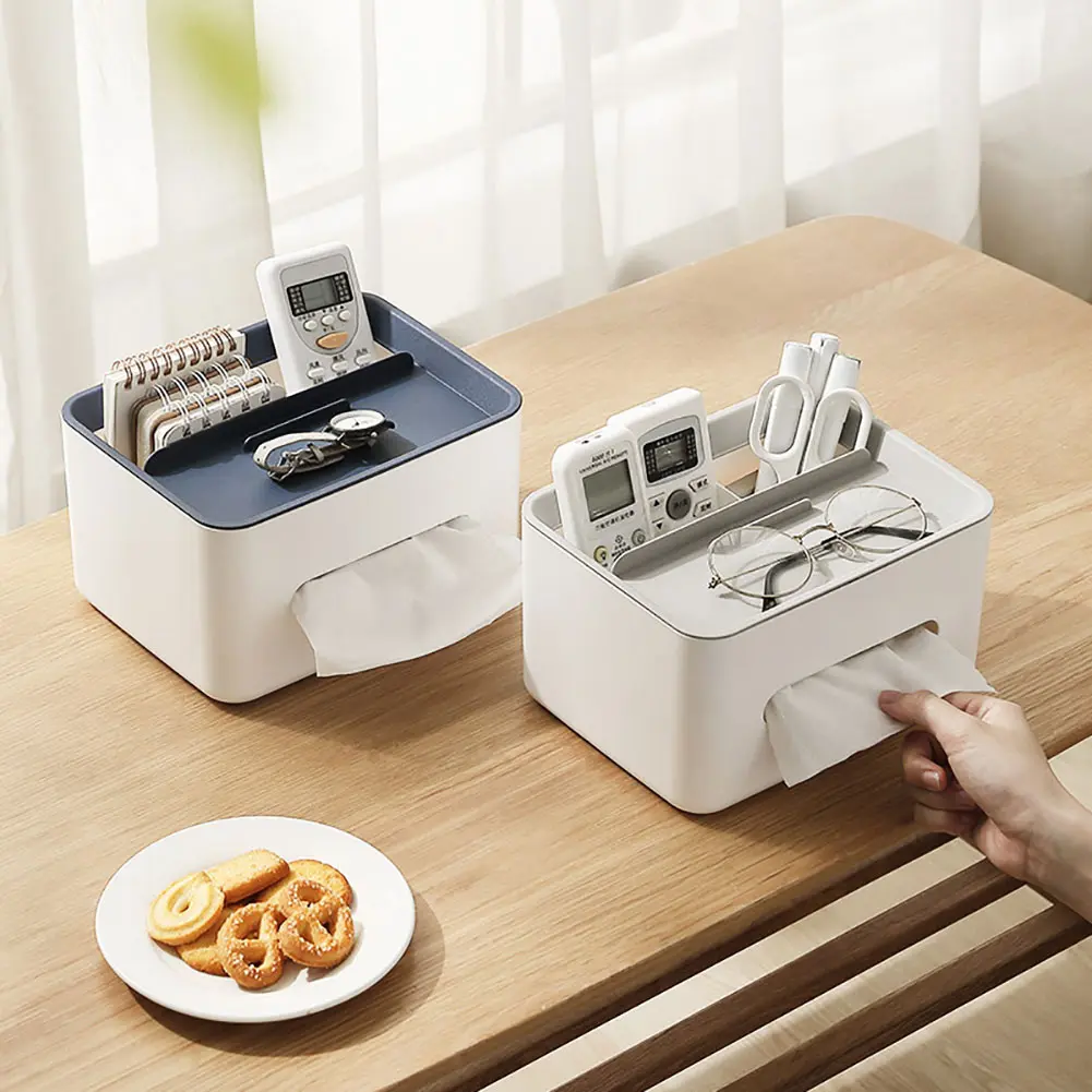 Tissue Box Remote Control Napkin Sundries Holder Home Bedroom Living Room Office Desktop Organizer Accessories