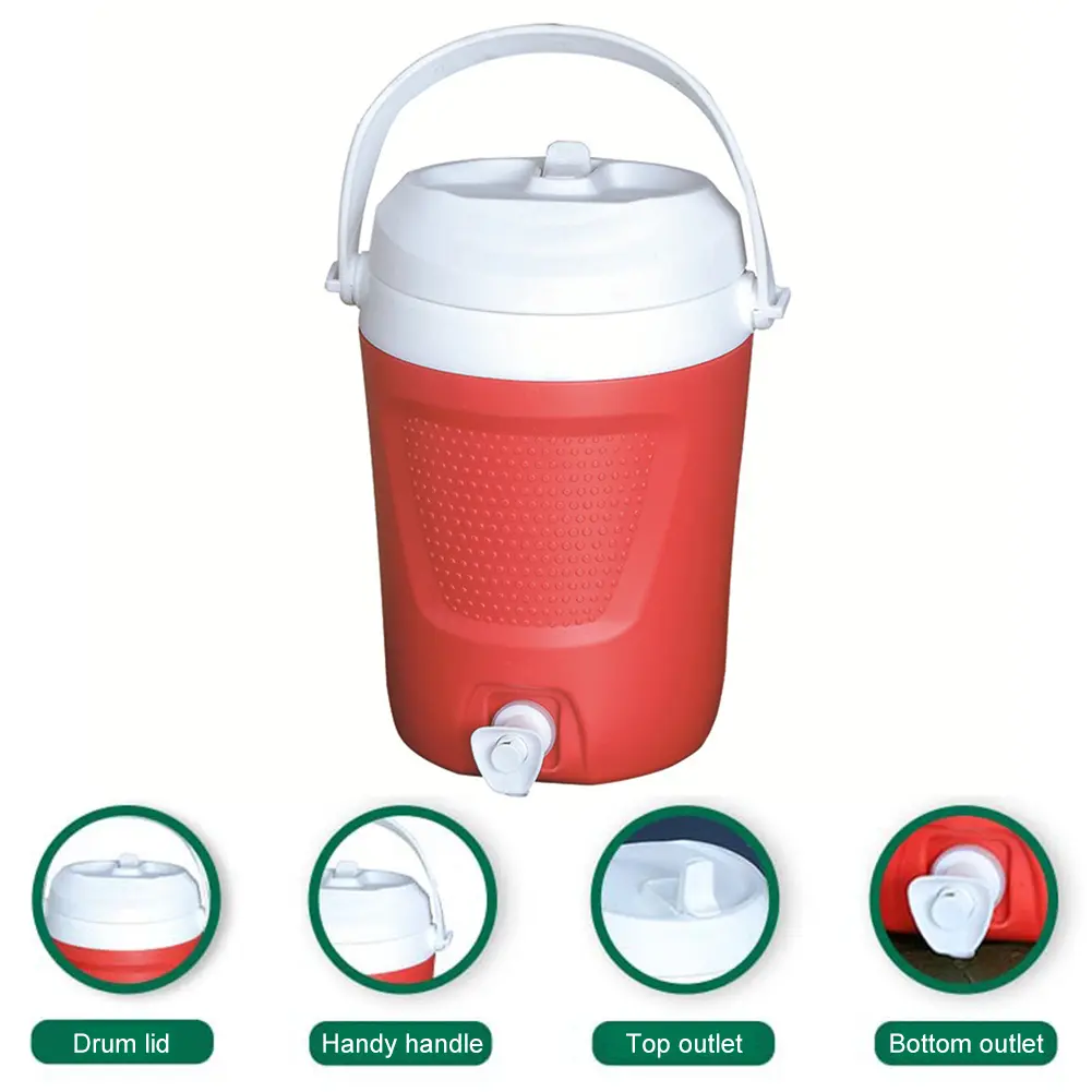 1 Gallon Portable Water Cooler with Handle Drinks Jug 2 Water Outlet Thermal Water Bottle Large Capacity for Outdoor Travel