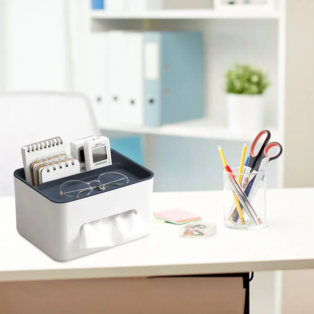 Tissue Box Remote Control Napkin Sundries Holder Home Bedroom Living Room Office Desktop Organizer Accessories