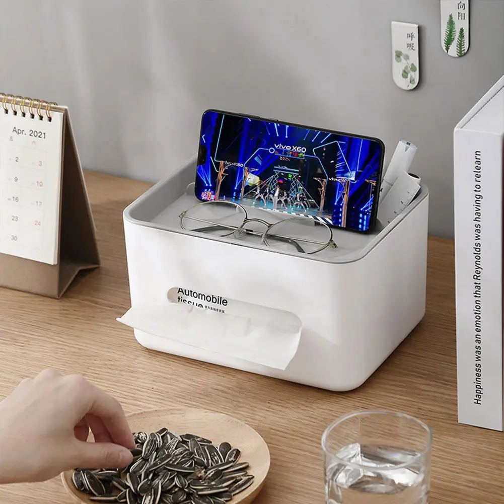 Tissue Box Remote Control Napkin Sundries Holder Home Bedroom Living Room Office Desktop Organizer Accessories