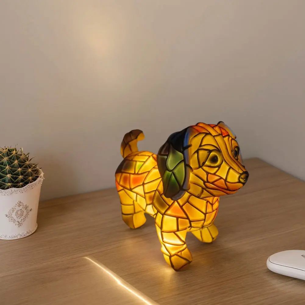 Corgi Lamp and Pug Lamp Dog Series Art Night Animal Resin Night Light LED Bedside Lamp Cute Desk Lamp for Living Room & Bedroom