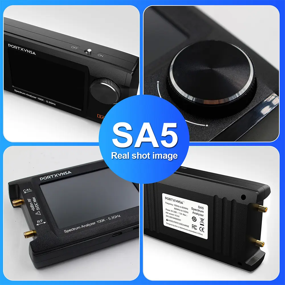 Portable Spectrum Analyzer 2-in-1 Signal Generator 4.0 Inch Frequency Analyzer 100kHz To 5.3GHz 5000mAh Battery with 32GB Card