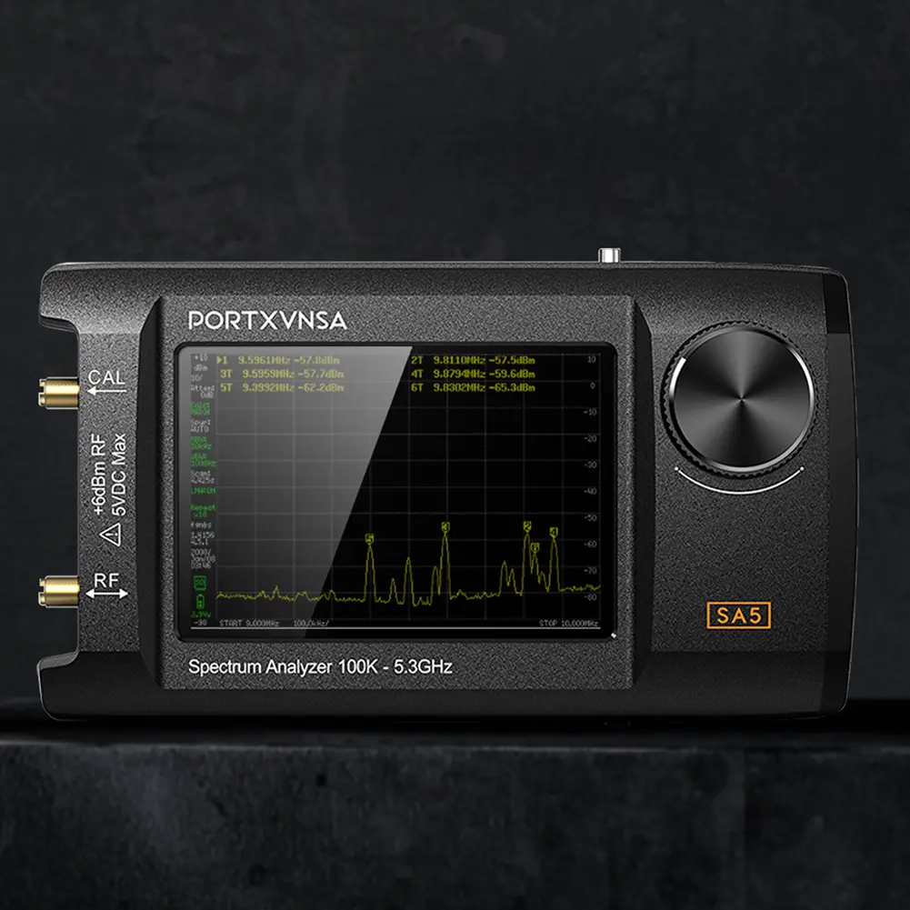 Portable Spectrum Analyzer 2-in-1 Signal Generator 4.0 Inch Frequency Analyzer 100kHz To 5.3GHz 5000mAh Battery with 32GB Card