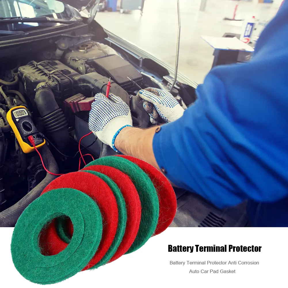 10-100PCS Battery Terminal Anti Corrosion Washers Auto Car Fiber Thick Felt Battery Terminal Protector Gasket Pads Accessory