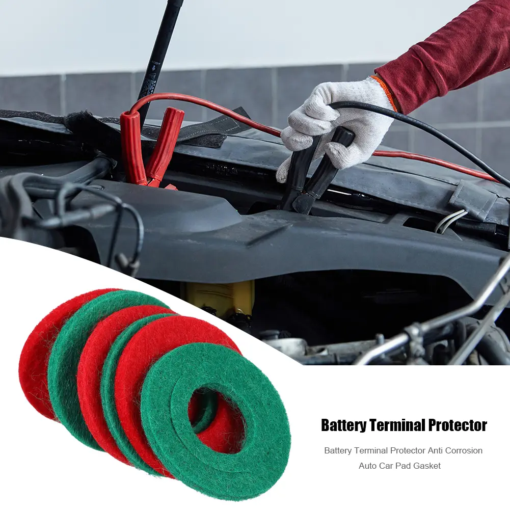 10-100PCS Battery Terminal Anti Corrosion Washers Auto Car Fiber Thick Felt Battery Terminal Protector Gasket Pads Accessory