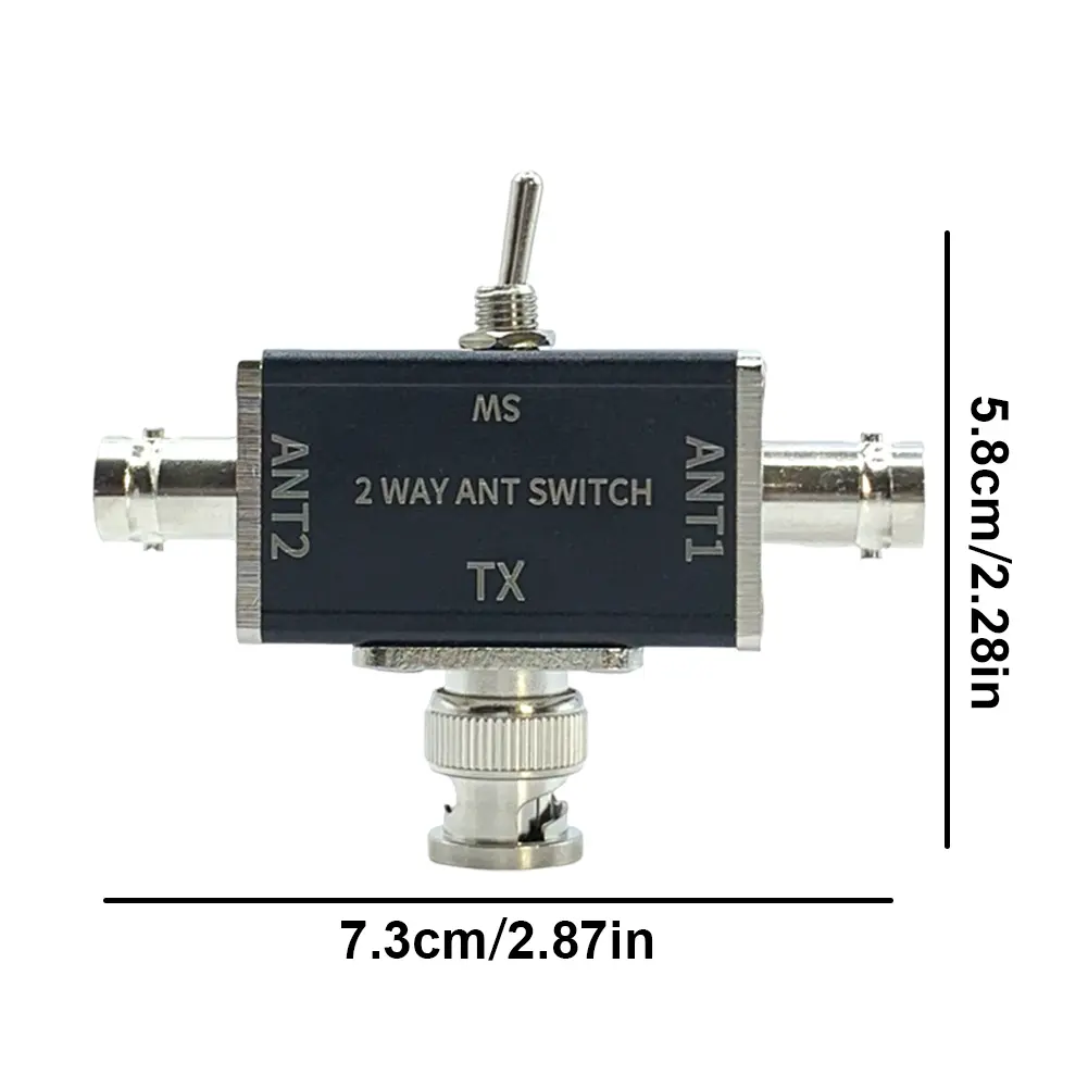 2 Way CB/HAM Antenna Coax Switches SO239/BNC Connector 100W 0-50MHz Manual Coaxial Antenna Switches 1 Input & 2 Outputs