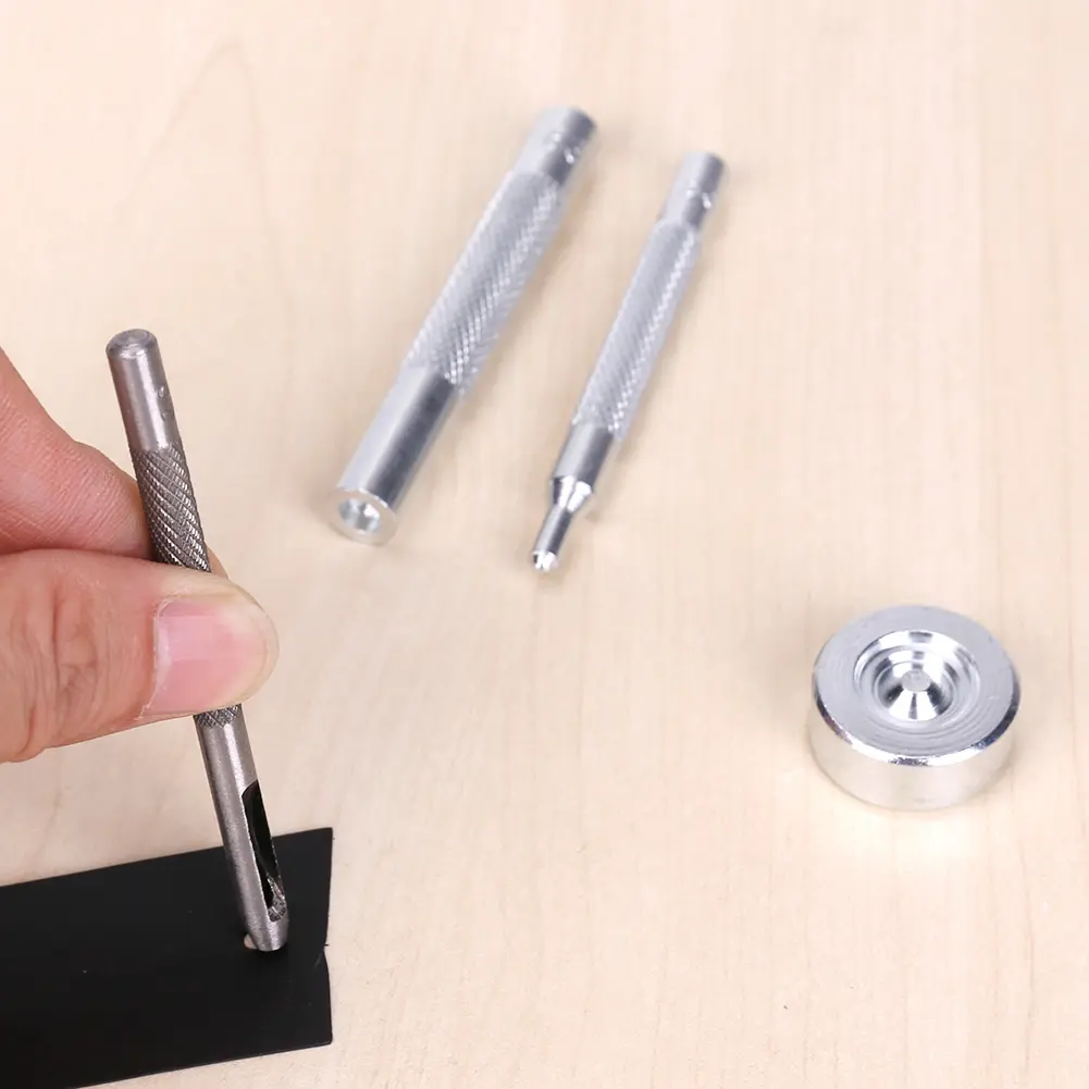 4/11/12pcs Die Punch Hole Snap Rivet Button Setter Base Kit For DIY Leather Tool Leather Punch Set Craft Hole Punches