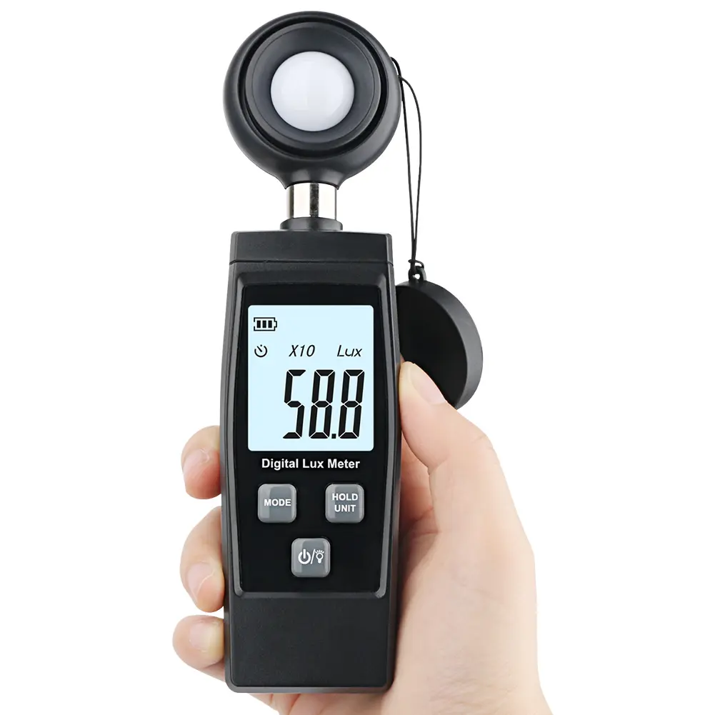 Digital Mini Lux Meter LCD Display Handheld Illuminometer 0-200000 Lux Luminometer Light Meter Lux/FC Measure Tester