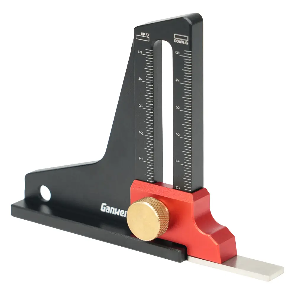 Woodworking Mini Height Gauge Depth Gauge Dual Scale Height Depth Measuring Tool for Milling Cutter Trimming Machine Saw Blade