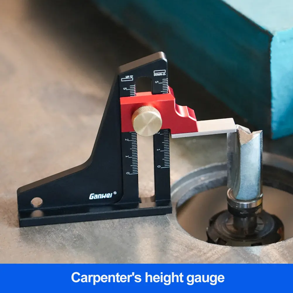 Woodworking Mini Height Gauge Depth Gauge Dual Scale Height Depth Measuring Tool for Milling Cutter Trimming Machine Saw Blade
