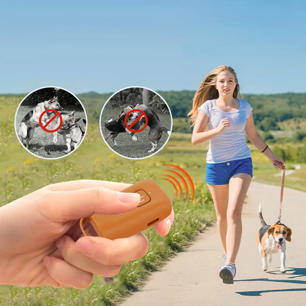 Mini Ultrsonic Dog Trainer High Power Ultrasound Flashlight Dog Repeller Type-C Rechargable for Dog Driving and Training Tool