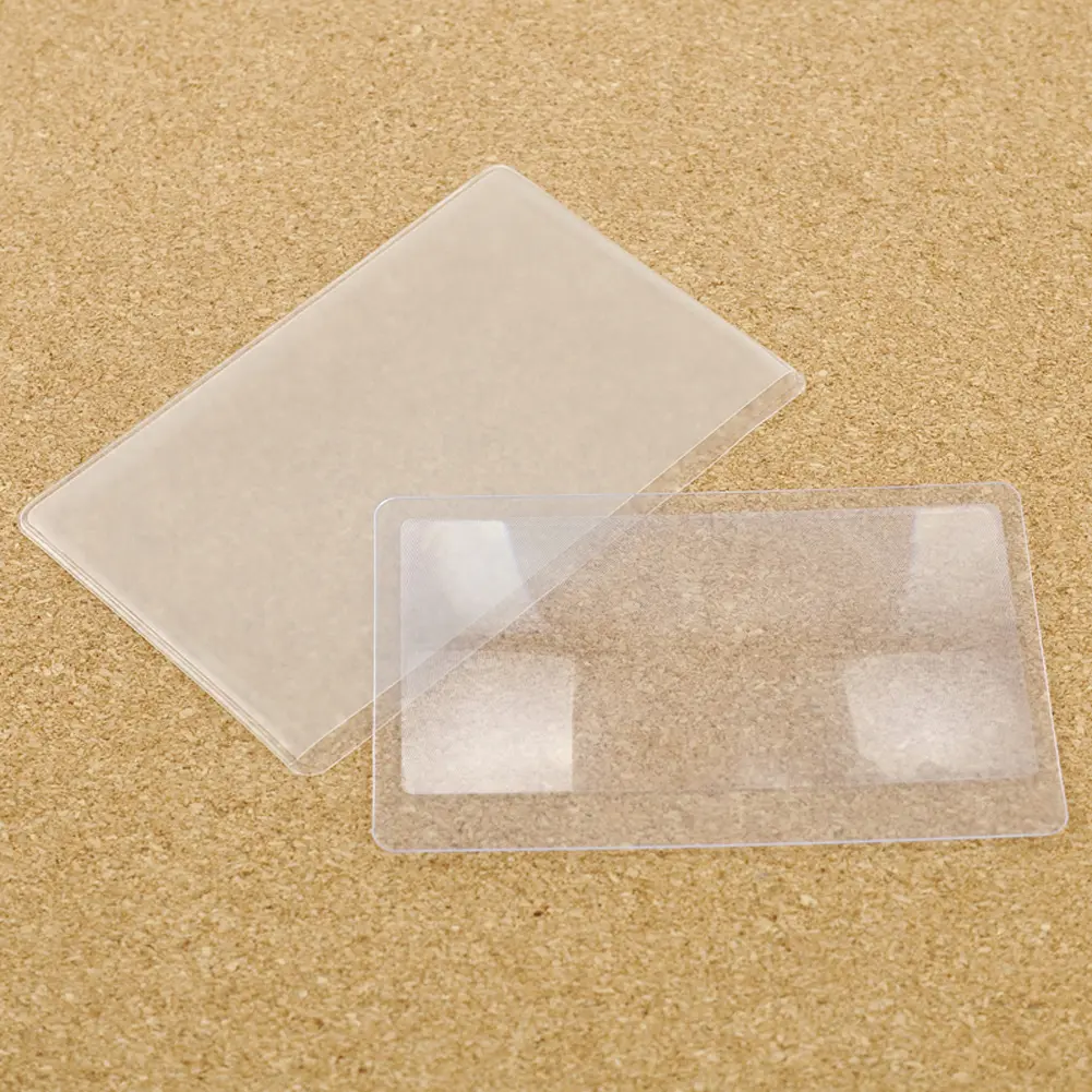 10 PCS  3X Transparent Credit Card Shape Magnifiers Magnification Magnifying Fresnel Lens for Reading Newspaper Book