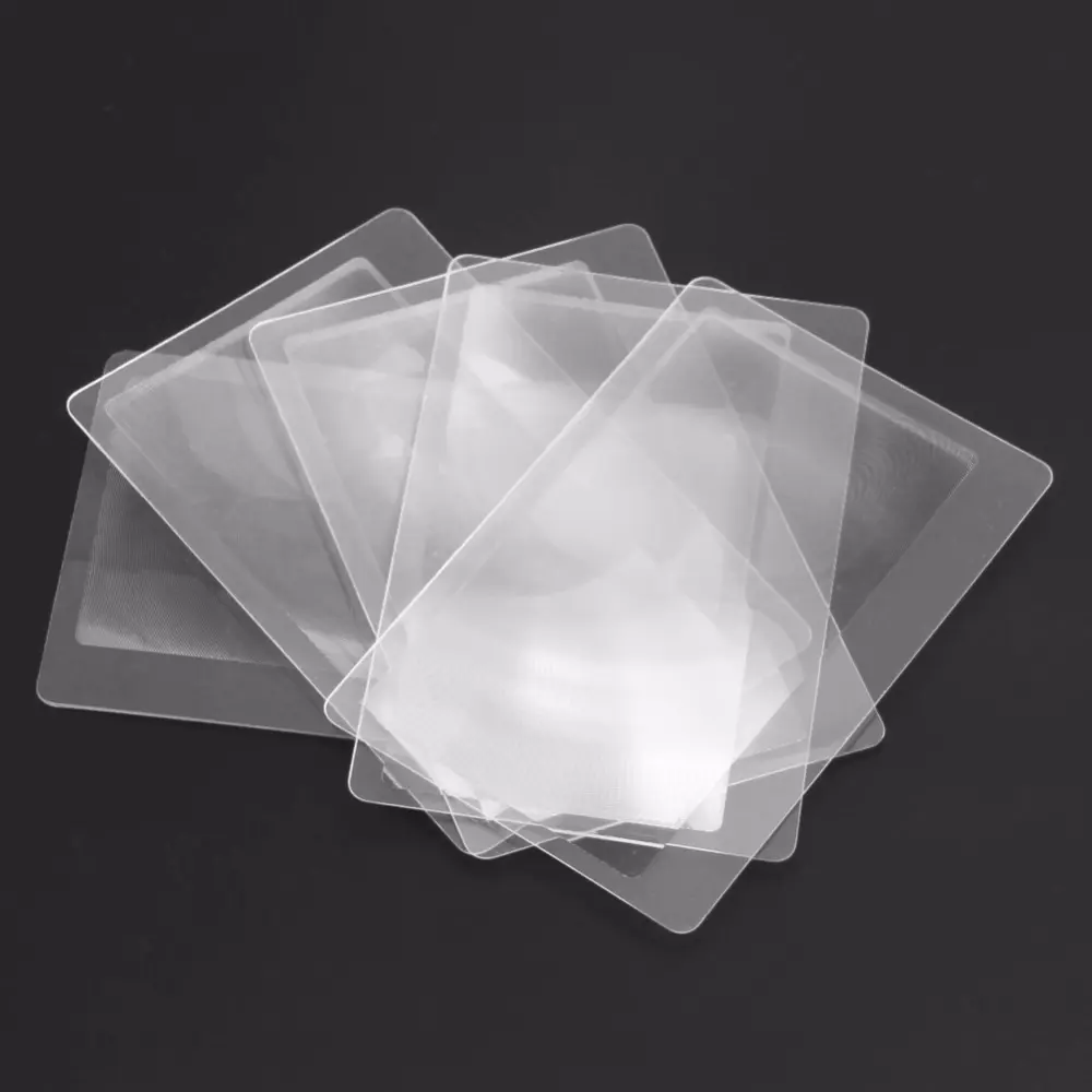 10 PCS  3X Transparent Credit Card Shape Magnifiers Magnification Magnifying Fresnel Lens for Reading Newspaper Book