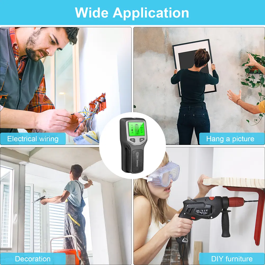 5 in 1 Stud Metal Detector Studs Finder Sensor Wall Scanner LCD Digital AC Wiring Cable Detector Tester