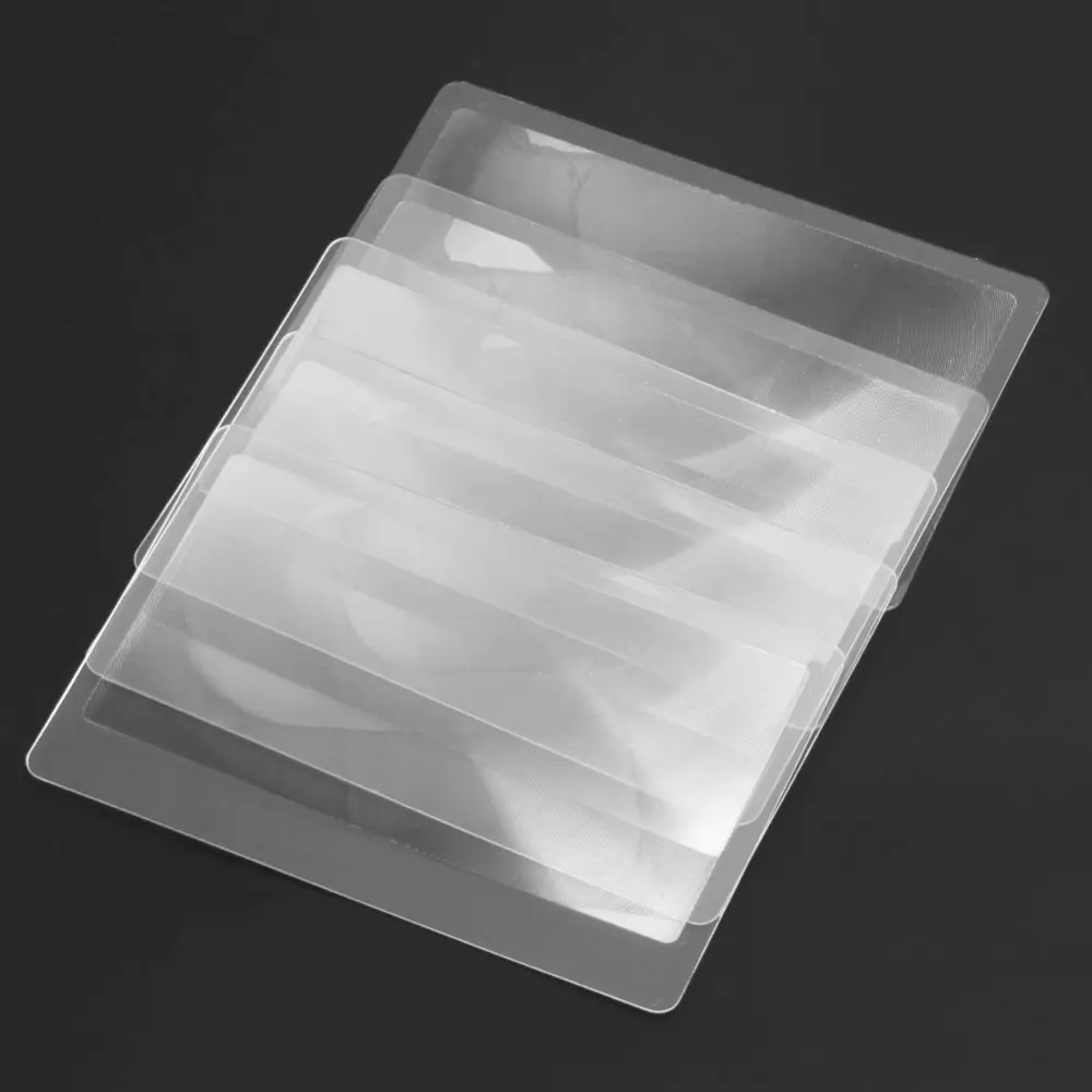 10 PCS  3X Transparent Credit Card Shape Magnifiers Magnification Magnifying Fresnel Lens for Reading Newspaper Book